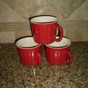 Good Cook Ceramic 18 Ounce Soup Mugs (3), EUC